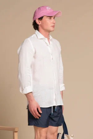 IMPURE Camicia in lino collo Francese